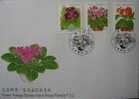 FDC Taiwan 1999 Potted Flowers Stamps Anthurium Bonsai Gloxinia Violet Flamingo Flower Flora Plant - Lettres & Documents