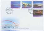 FDC Taiwan 2010 Bridge Stamps (III) Architecture River Light - FDC
