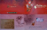 Folder Gold Foil & Stamps Of 2007 Chinese New Year Zodiac -Rat Mouse (Tainan) Unusual 2008 - Chinese New Year