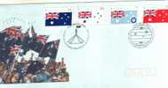 AUSTRALIA  FDC AUSTRALIA DAY FLAGS 4 STAMPS  DATED 10-01-2001 CTO SG? READ DESCRIPTION !! - Cartas & Documentos