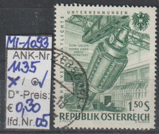 1961 - ÖSTERREICH - SM A.Satz "15 Jahre Verstaatl. Unternehmen" 1,50 S Efeugrün - O Gestempelt - S. Scan (1135o 05  At) - Usati