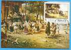 ROMANIA  Maxi Card Catres Maximum Maxicard.  Aman Peasant Dance Painting Blok - Impresionismo