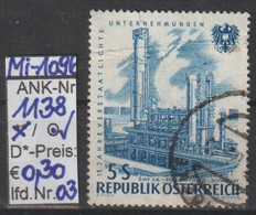 1961 -  ÖSTERREICH - SM A.Satz "15 Jahre Verstaatl. Unternehmen" 5 S Dkl'blau -  O  Gestempelt -  S.Scan (1138o 03   At) - Gebraucht