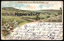 ALTE LITHO POSTKARTE GRUSS AUS NISTER HACHENBURG NISTER-HAMMER Stempel Feldpost Postmark Crefeld Cpa Postcard AK - Hachenburg