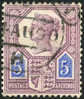 Great Britain #118 (SG #207a) Used 5p Lilac & Blue Type II Victoria From 1887 - Usati