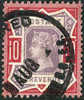 Great Britain #121 (SG #210) XF Used 10p Carmine Rose & Lilac Victoria From 1890 - Oblitérés