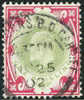 Great Britain #138 (SG #257) XF Used 1sh Carmine & Dull Green King Edward VII From 1902 - Gebraucht