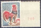 France Roulette N° 1331 Ab ** Coq De Decaris- 0f30 Vert Rouge Et Bistre, Numéro Rouge Au Verso - Rollo De Sellos