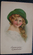 == CSR Karte , Kind Mit Hut Ca. 1920  Briefmarke Paar  2x 60 Halerzy - Briefe U. Dokumente