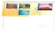 AUSTRALIA FDC LANDSCAPES AYERS ROCK ULURU 4 STAMPS FROM 50 CENTS TO $20  DATED 12-07-2001 CTO SG? READ DESCRIPTION !! - Cartas & Documentos