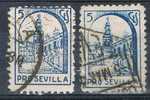 Pro SEVILLA, Dos  5 Cts,  Variedad De Papel Blanco , Guerra Civil * - Vignetten Van De Burgeroorlog