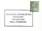 Great Britain 1974 Hull Special Cancel On Cover Inaugural Voyage Of The "Norwave" - Schiffahrt