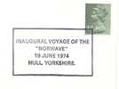 Great Britain 1974 Hull Special Cancel On Cover Inaugural Voyage Of The "Norwave" - Maritime