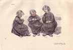 Dessin D´Artiste  FRANCE  /   "  LES TROIS SOEURS  "   ( Par T. A. STEINLEN /  1859-1923 ) - Dessins