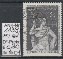 1961 - ÖSTERREICH -  SM  "Weltbankkongreß 1961 In Wien" 3 S Grau - O Gestempelt  - S. Scan (1139o 01-08   At) - Gebraucht