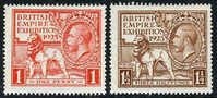 Great Britain #203-04 (SG #432-33) Mint Hinged George V British Empire Exhibition Issue From 1925 - Unused Stamps