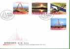 FDC 2008 Taiwan Bridge Stamps (II) Architecture River - FDC