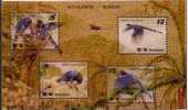 Color Gold Foil 2008 Birds Stamps S/s -Blue Magpie Bird Forest Tung Flower Snake Unusual - Slangen