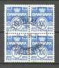 Denmark 2005 Mi. 1414  100 Øre Numbers & Waves Wellenlinien Mit Herzen Hearts 4-Block Deluxe Cancel !! - Gebruikt