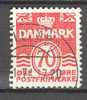 Denmark 1972 Mi. 525y   70 Ø Wellenlinien Numbers & Waves Flour Papier - Usado