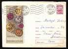 THE ROMANIAN COINS  NUMISMATIC  ON COVER  ENTIER POSTAUX 1964 RARE MAILED! - Monnaies