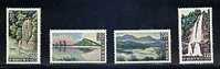 1961 Taiwan Scenery Stamps Geology Pagoda Rock Falls Waterfall Lake Mount Landscape - Water