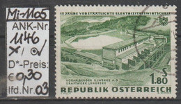 1962 - ÖSTERREICH - SM A.Satz "15 Jahre Verstaatl. E-Wirtschaft" S 1,80 Grün - O Gestempelt - S.Scan (1146o 03   At) - Gebruikt