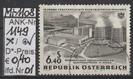 1962 - ÖSTERREICH - SM A.Satz "15 Jahre Verstaatl. E-Wirtschaft" S 6,40 St'grau - O Gestempelt - S.Scan  (1149o 01   At) - Used Stamps