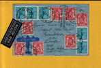 423(x7)+725(x5) Op Brief Per Luchtpost Met Stempel GENT Naar CONGO BELGE Met Stempel TROUVE A LE BOITE !!! - 1935-1949 Kleines Staatssiegel