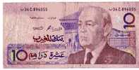 BILLET MAROC - P.63 - 1987 - 10 DIRHAMS (VOIR SIGNATURES) - HASSAN II - Marruecos