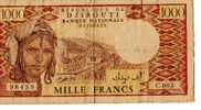 BILLET DJIBOUTI - P.37 - 1000 FRANCS - FEMME - TRAIN DIESEL - CARAVANE DROMADAIRES - Gibuti