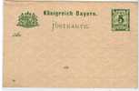 1483  Entero Postal, BAYERN 5 Pf, , (Alemania), Entier Postal - Otros & Sin Clasificación