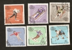 13. Mongolia, 1968 - SPORT - X Olympic Winter Games Grenoble - Set Of 6 - Winter 1968: Grenoble