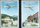 Taiwan 1967 Airmail Stamps Palace Museum Plane Architecture - Luftpost