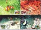 Maxi Cards Taiwan 2006 Coral Reef Fish Stamps Fauna Marine Life - Cartoline Maximum