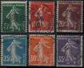 FRANCE 137 à 142 (o) Type Semeuse Sans Sol Inscription Gasse + Cachets à Voir - Used Stamps