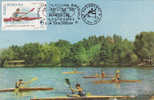 Canoë  Rowing, Maxi Card,carte Maximum Very Rare Obliteration Concordante Bucharest 1976 Romania. - Canoë