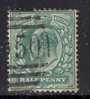 GB 1902 -11 KEV11 1/2 Blue/Green Used Stamp WMK 49 ( 299 ) - Used Stamps
