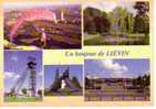 LIEVIN  -n° 366 - 5 Vues : Parapente Sur Les Terrils, Jardin Public, Chevalement De St Amé, Mémorial Des Mineurs, Stade - Lievin