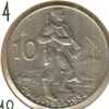 CZECHOSLOVAKIA  10 KORUN  SOLDER FRONT EMBLEM  BACK 1954 AG SILVER EF KM40  READ DESCRIPTION CAREFULLY !!! - Tschechoslowakei