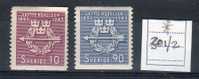 SVEZIA - SVERIGE 1943 --50° TIRATORI VOLONTARI -- Rif. 301/302 * - Unused Stamps