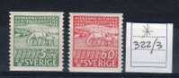 SVEZIA/ SVERIGE 1946 ---100° ESPOSIZIONE AGRICOLA-- Rif. 322/323 * - Ungebraucht
