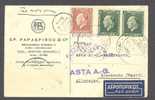Greece Airmail Par Avion Label SP. PAPASPIROU & Co Athens 1937 Card To Brackwede Germany - Covers & Documents