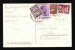 ROMANIA 1937 POSTCARD  BAILE HERCULANE  WITH TAXA DE PLATA + 3 STAMP NICE FRANKING VERY INTEREST. - Postage Due