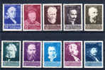 Franklin, Oda, Shaw, Ivan Franco, Curie, Ibsen, Dostoievski, Heine, Mozart, Rembrandt, Yvert 1479/1487** - Unused Stamps