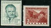 ● TCHECOSLOVAQUIE  - 1949  Rep. D. -  N. 488 / 89 * Serie Compl.  -  Cat. ? €  -  Lotto  N. 256  - - Ungebraucht