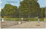 Tennis Courts, Sunset Park Middletown Ohio On C1930s Vintage Linen Postcard - Tennis
