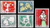 (006) Suisse / Switzerland / Schweiz Pro Juventute 1962 / Flowers / Fleurs / Blumen / Flora  ** / Mnh Michel 758-62 - Ongebruikt