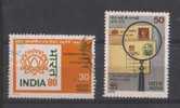 India 1979 Used,  India 80 Exhibition, Set Of 2, - Oblitérés