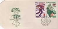 TCHECOSLOVAQUIE 1894/7 FDC ETB Premier Jour : Jeux Olympiques Hiver SAPPORO Patinage Lugae - FDC